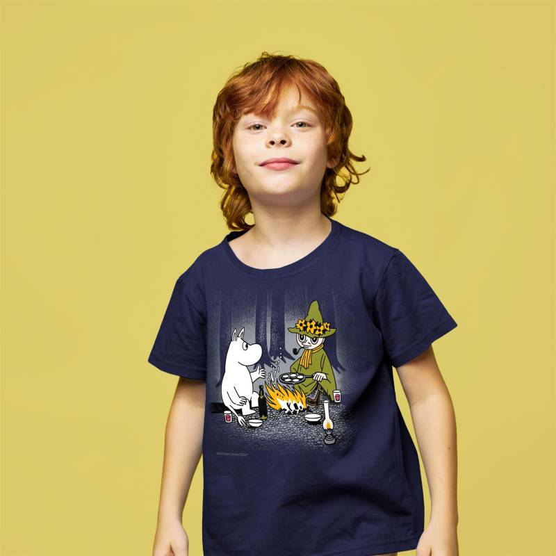 Navy Blue Mumin and Snufkin by Campfire Kids T-shirt