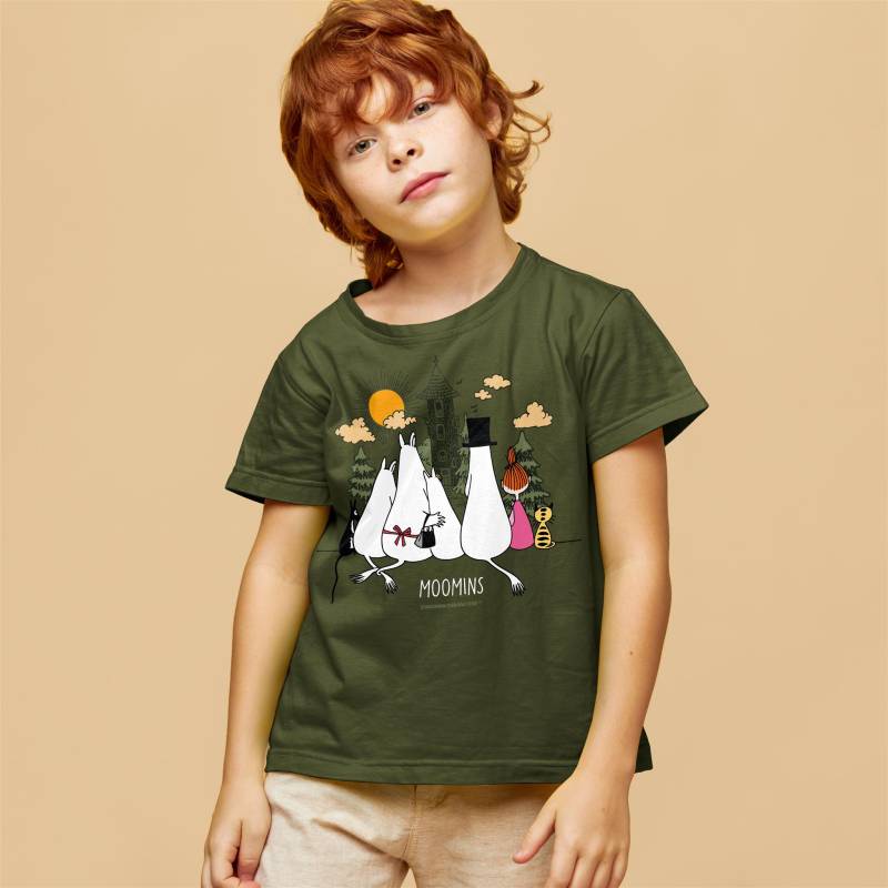 Military Green Moomin Family Kid´s Organic cotton T-shirt