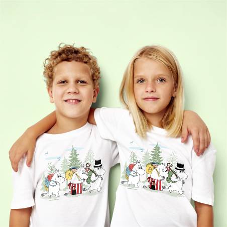 White Moomins are hiking Kids T-shirt