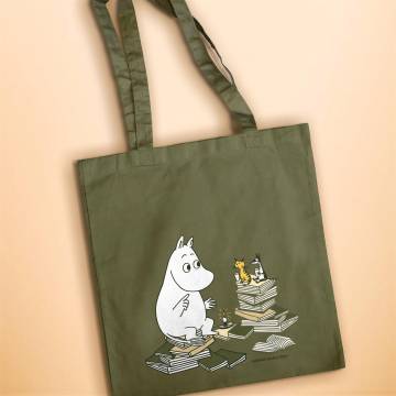 Olive Moomintroll and books Tote bag
