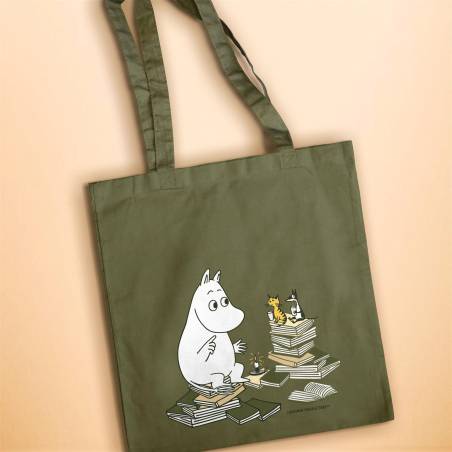 Olive Moomintroll and books Tote bag