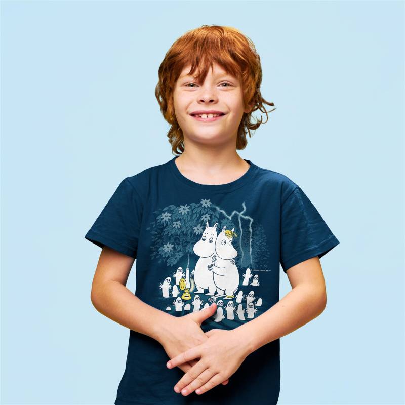Mountain Blue Moomins and hattifatteners Kids T-shirt