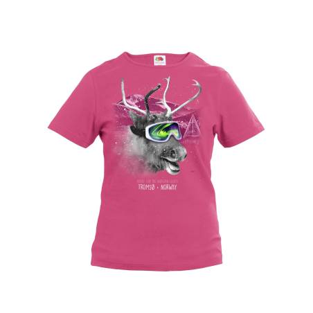 Fuchsia Reindeer, Aurora Borealis Tromsö Kid´s T-shir