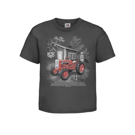 Grafiitinharmaa DC Valmet 565 Lasten T-paita