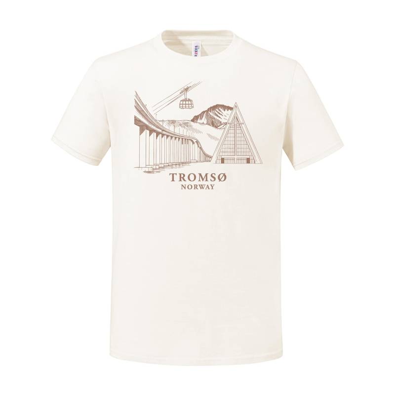 Luonnonvalkoinen Tromsö city, graphic T-paita