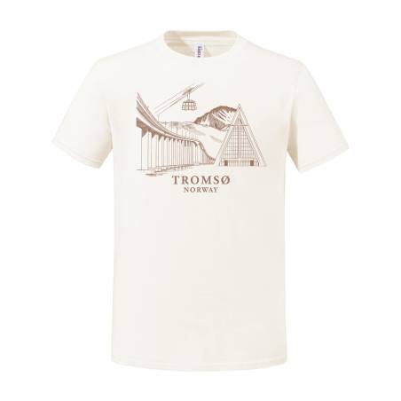 Luonnonvalkoinen Tromsö city, graphic T-paita