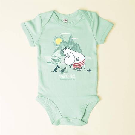 Vaaleansininen Muumipeikko Vauvojen Body, Org. cotton