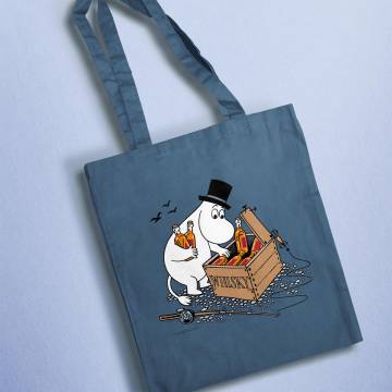 Steel Blue Moominpappa and whiskey case Tote bag